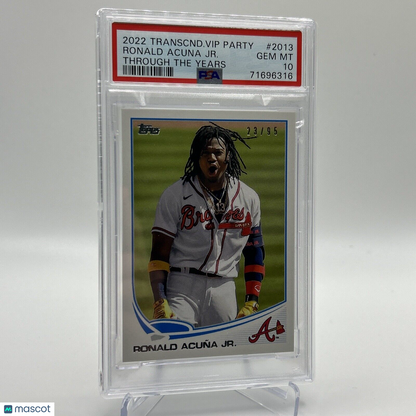 2022 Topps Transcendent VIP Party Ronald Acuna Jr. Card #2013 PSA 10 23/95