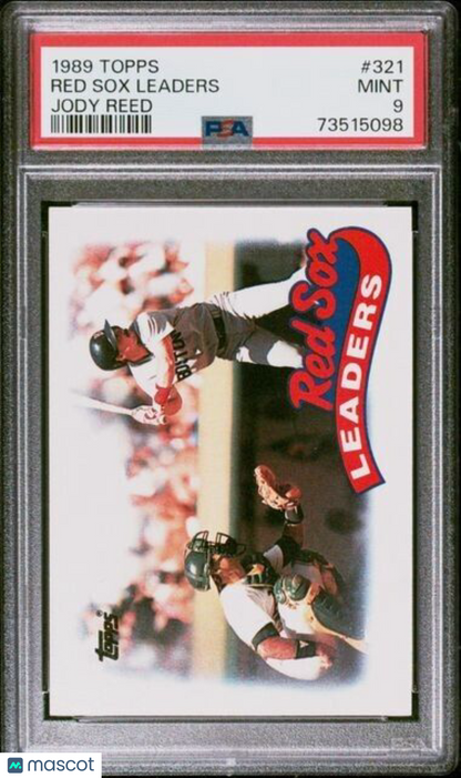 1989 Topps Red Sox Leaders Jody Reed Baseball Card #321 PSA 9 Mint