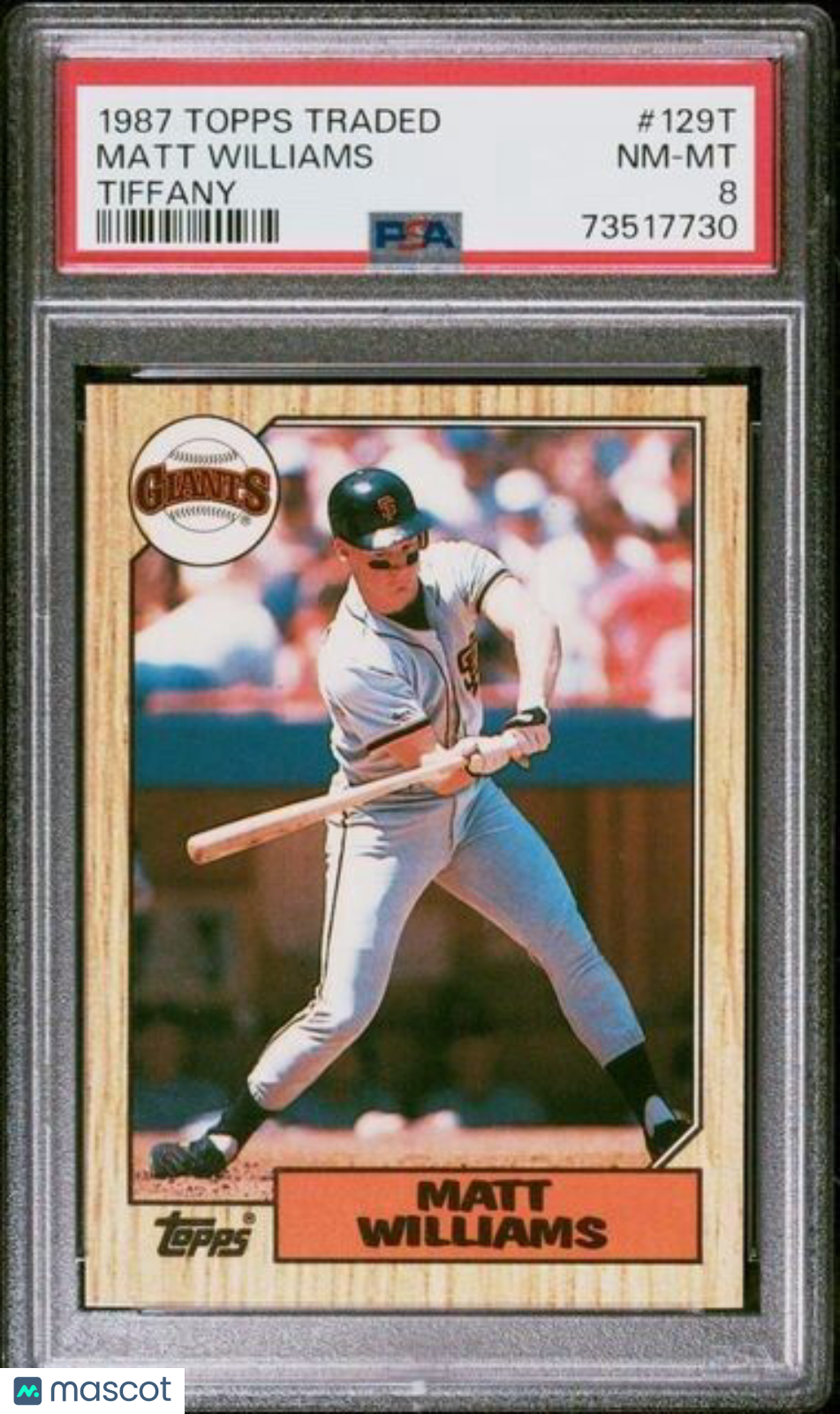 1987 Topps Traded TIFFANY Matt Williams Rookie Baseball Card #129T PSA 8 NM-MT