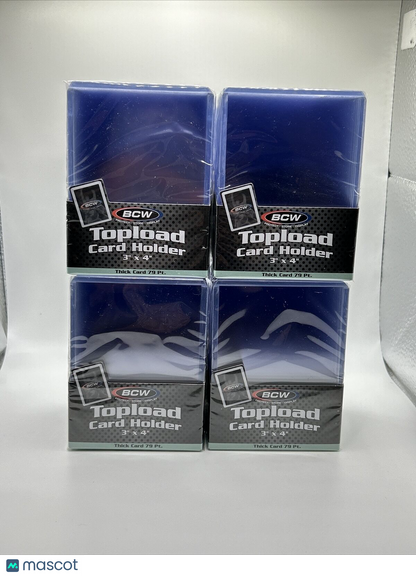 BCW 3X4 Thick Card Toploaders 4 Packs of 25 per pack for up to 79pt Point Cards