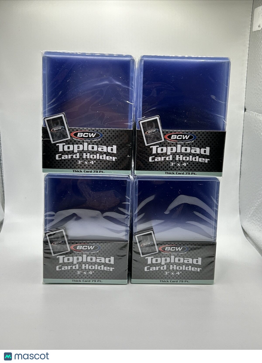 BCW 3X4 Thick Card Toploaders 4 Packs of 25 per pack for up to 79pt Point Cards