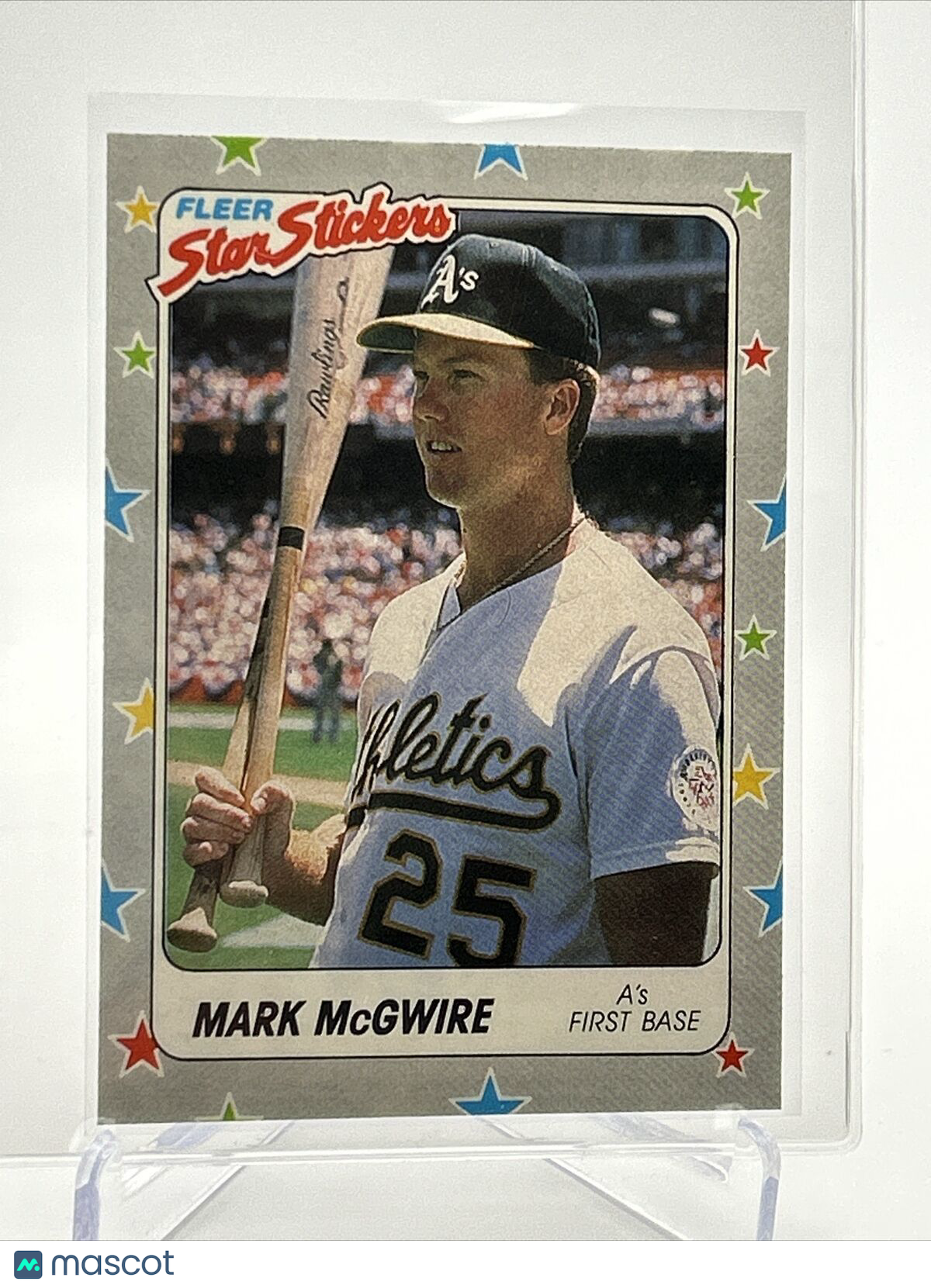 1988 Fleer Star Stickers Mark McGwire Baseball Card #56 NM-MT FREE SHIPPING