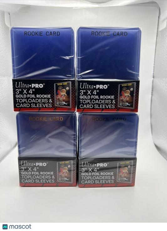 Ultra Pro 3X4 GOLD FOIL ROOKIE 35pt Toploaders & Card Sleeves 4 Pack of 25 = 100