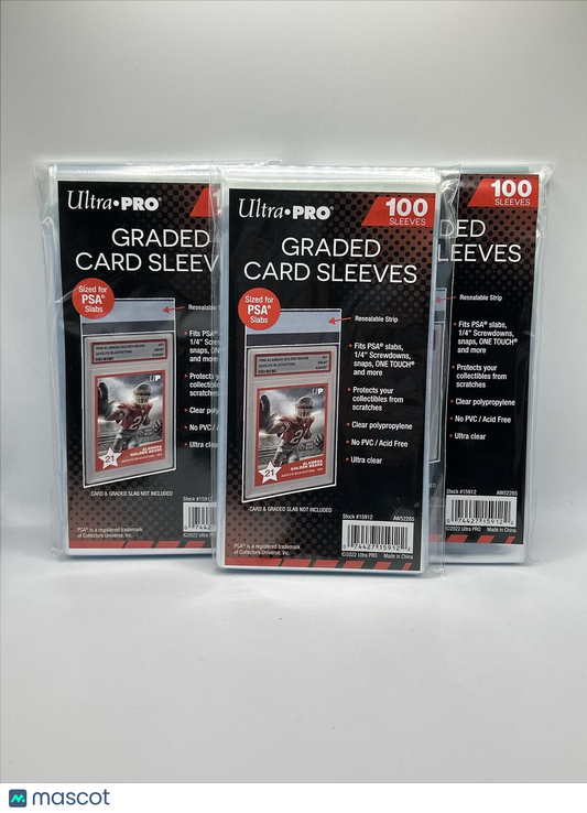 Ultra Pro GRADED Card Sleeves  PSA Perfect Fit 3 Packs of 100, 300 Total