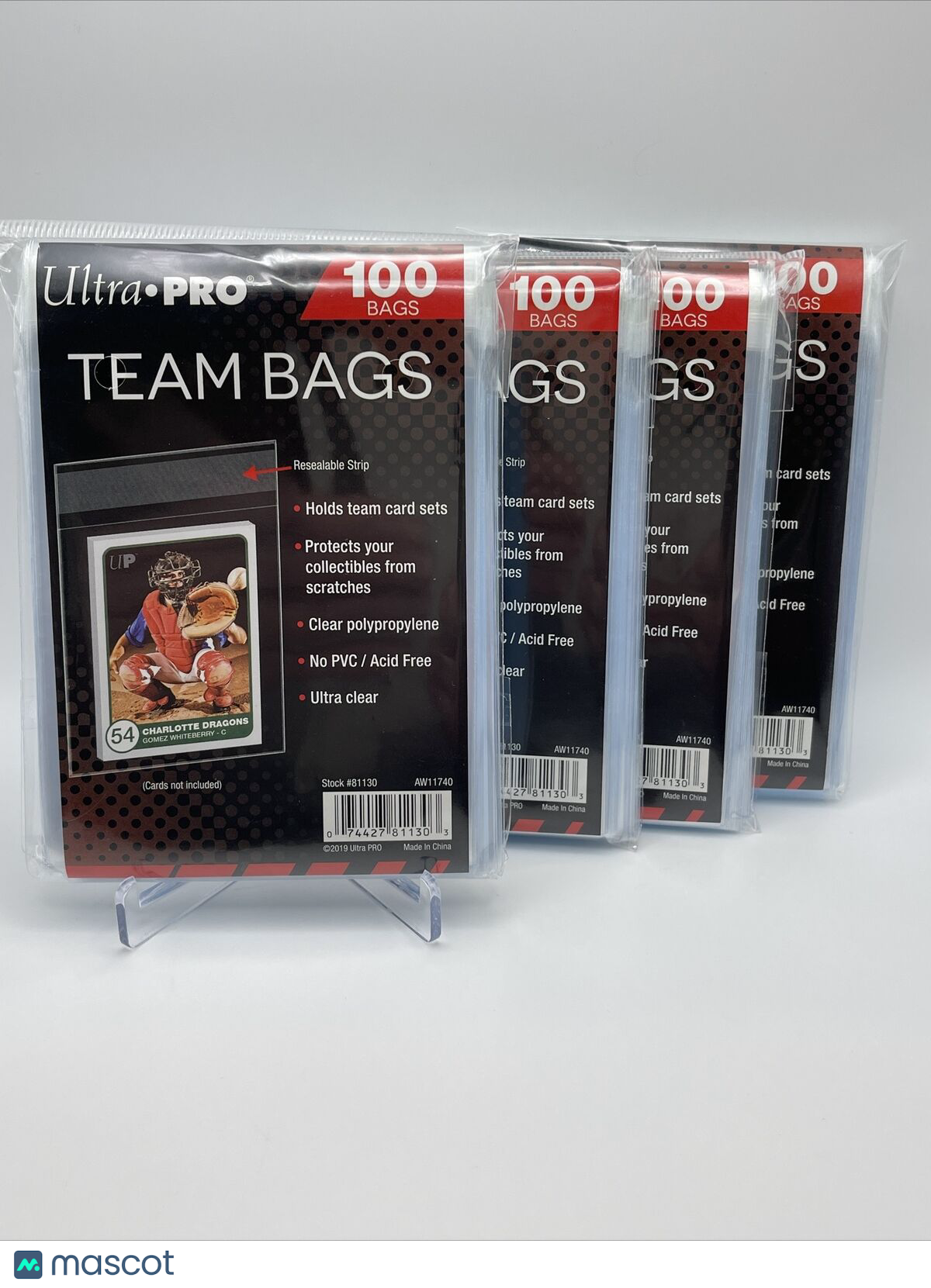 Ultra Pro Resealable Team Bags 4 Packs of 100 Team Bags, 400 Total