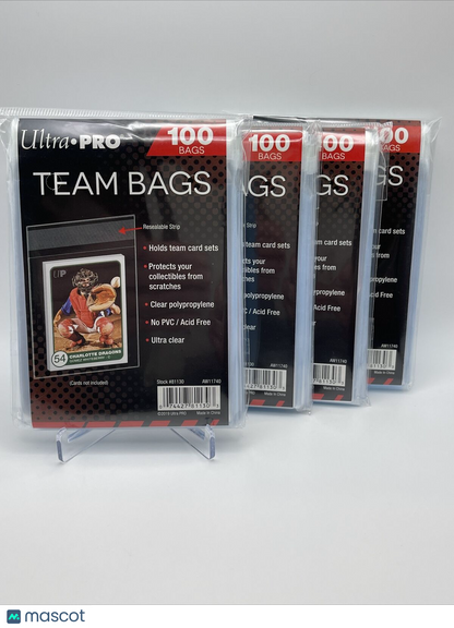 Ultra Pro Resealable Team Bags 4 Packs of 100 Team Bags, 400 Total