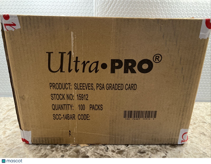 Ultra Pro GRADED Card Sleeves  PSA Perfect Fit CASE 100 Packs of 100/pack, 10000