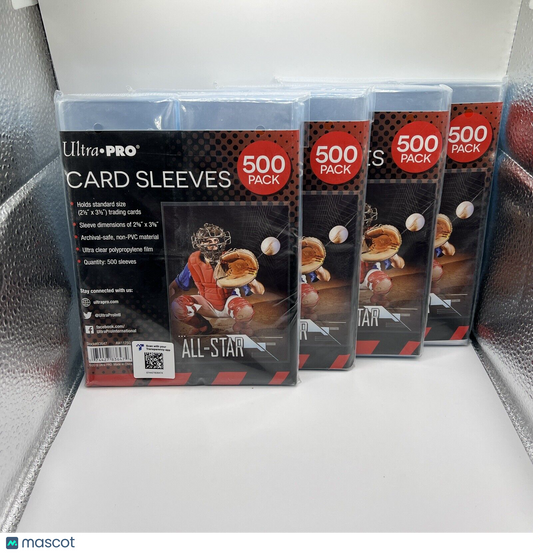 Ultra Pro Penny Card Soft Sleeves 4 Packs of 500 for Standard Cards, 2000 Total