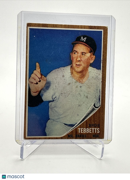1962 Topps Birdie Tebbetts Baseball Card #588 VG Quality FREE SHIPPING