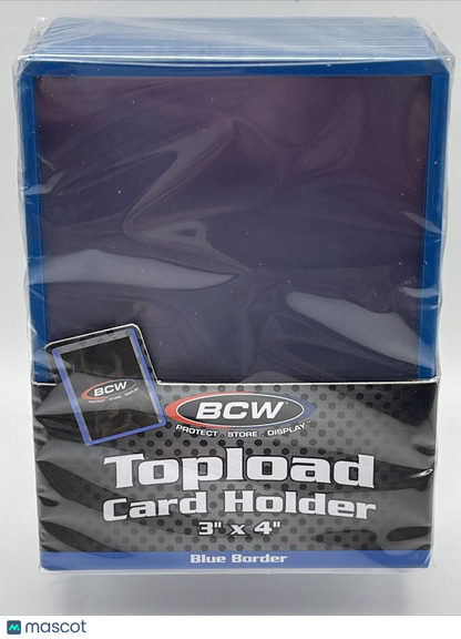 BCW 3X4 BLUE BORDER Toploaders 35pt 1 Pack of 25 for Standard Sized Cards