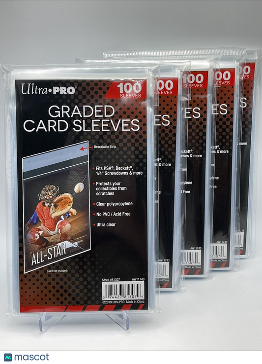 Ultra Pro GRADED Card Sleeves 5 Packs of 100, 500 Total