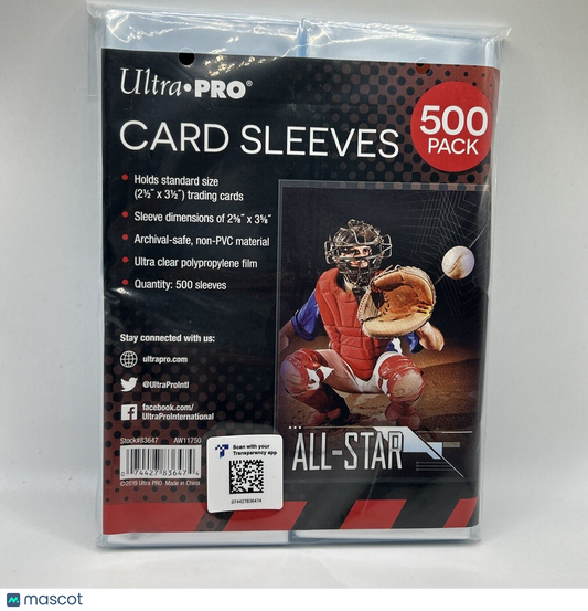 Ultra Pro Penny Card Soft Sleeves 500 Pack for Standard Sized Cards