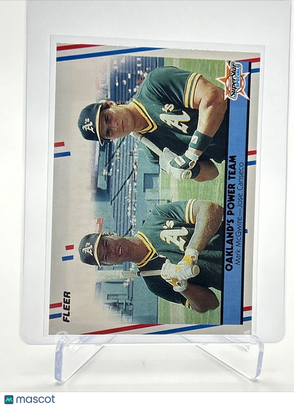 1988 Fleer Mark McGwire/Jose Canseco Baseball Card #624 Mint FREE SHIPPING