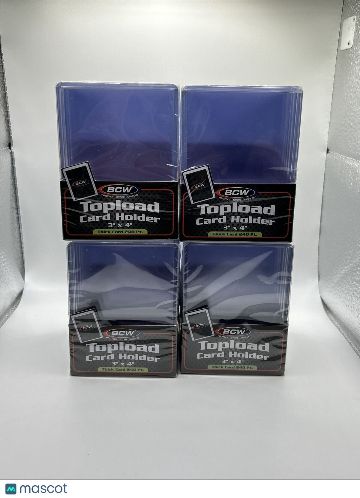 BCW 3X4 Thick Card Toploaders 4 Packs of 10 for up to 240pt Cards, 40 Total