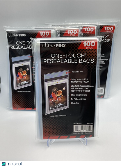 Ultra Pro One-Touch Resealable Bags 5 Packs of 100, 500 Total Bags