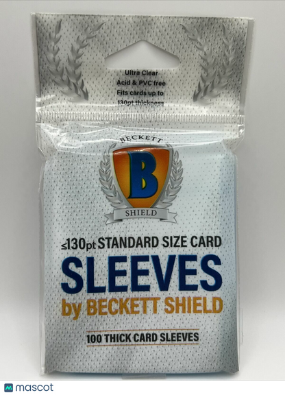 Beckett Shield Soft Card THICK Sleeves 100 Packs of 100 Sleeves up to 130pt