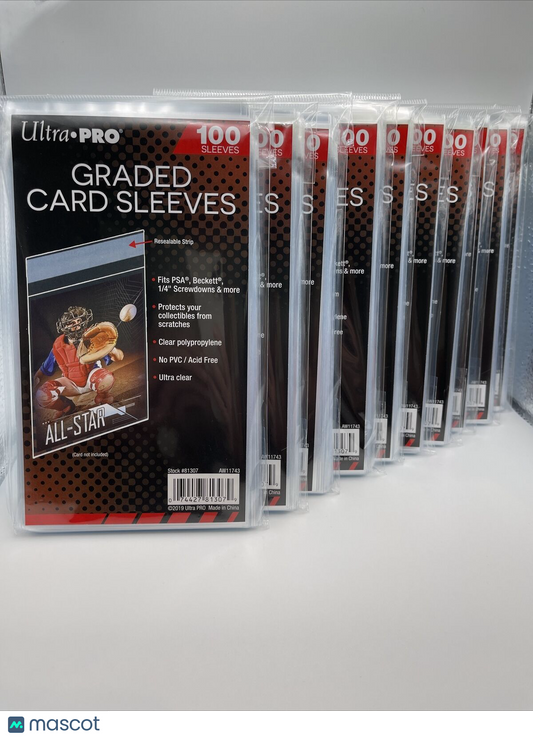 Ultra Pro GRADED Card Sleeves 10 Packs of 100, 1000 Total