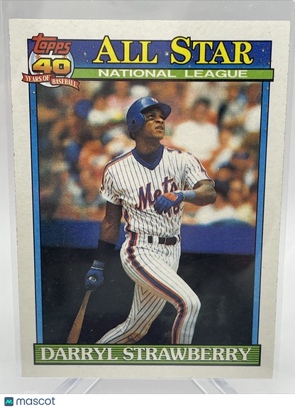 1991 Topps Darryl Strawberry Baseball Card #402 Nm-Mint FREE SHIPPING