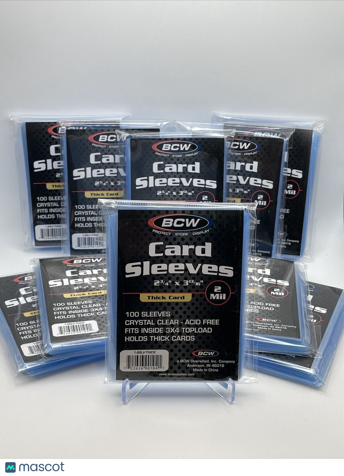 BCW Penny Card Soft Sleeves 10 Packs of 100 for THICK Sized Cards = 1000