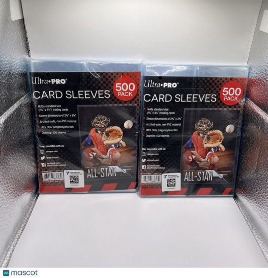 Ultra Pro Penny Card Soft Sleeves 2 Packs of 500 for Standard Cards, 1000 Total