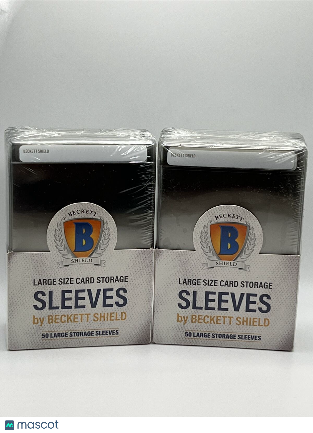 Beckett Shield Large Size Semi-Rigid Sleeves 2 Packs of 50, 100 Total