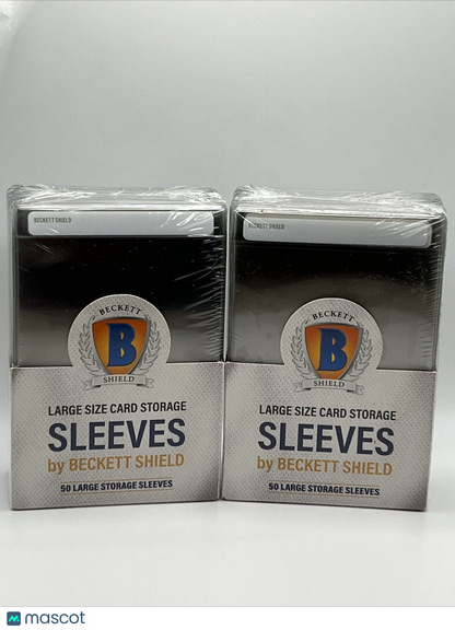 Beckett Shield Large Size Semi-Rigid Sleeves 2 Packs of 50, 100 Total