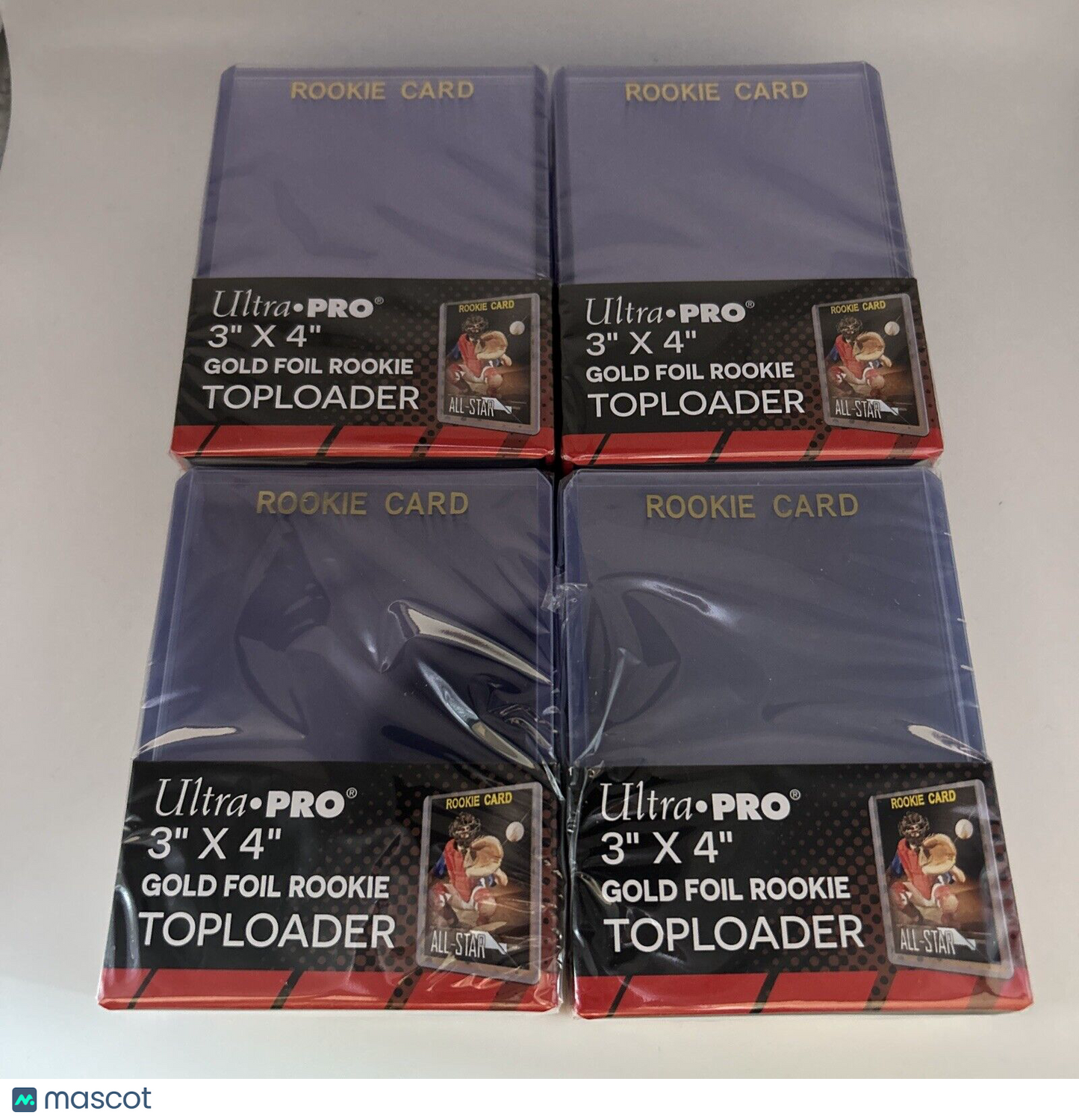 Ultra Pro 3X4 GOLD ROOKIE 35pt Toploaders 4 Packs of 25 for Standard Sized Cards