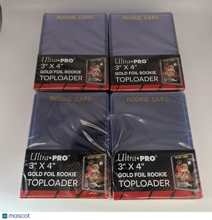 Ultra Pro 3X4 GOLD ROOKIE 35pt Toploaders 4 Packs of 25 for Standard Sized Cards