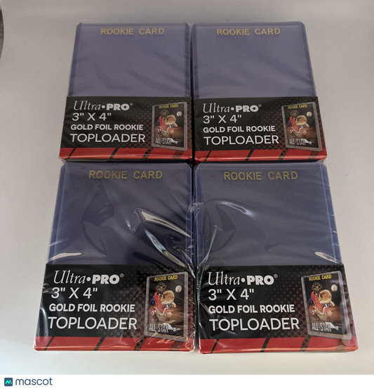 Ultra Pro 3X4 GOLD ROOKIE 35pt Toploaders 4 Packs of 25 for Standard Sized Cards