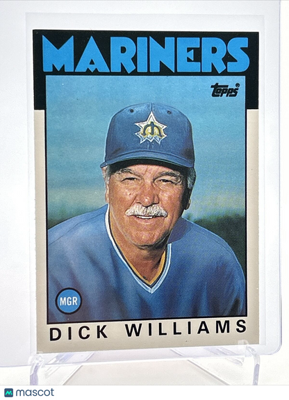 1986 Topps Traded Dick Williams Baseball Card #124T NM-MT FREE SHIPPING