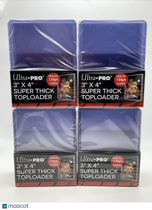 Ultra Pro 3X4 Super Thick Toploaders 130pt Point 4 Packs of 10, 40 Total