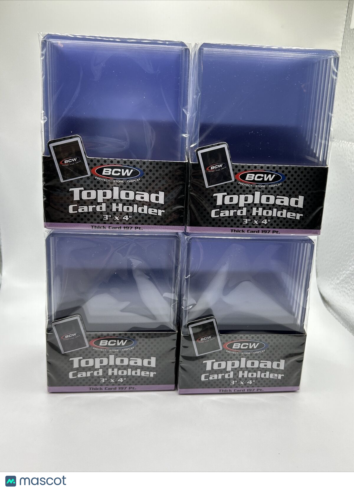 BCW 3X4 Thick Card Toploaders 4 Packs of 10 for up to 197pt Cards, 40 Total