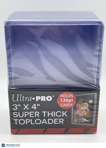 Ultra Pro 3X4 Super Thick Toploaders 130pt Point 1 Pack of 10 for Thick Cards