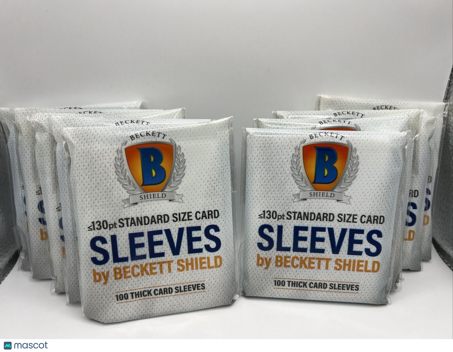 Beckett Shield Soft Card THICK Sleeves 10 Packs of 100 Sleeves for 130pt Cards