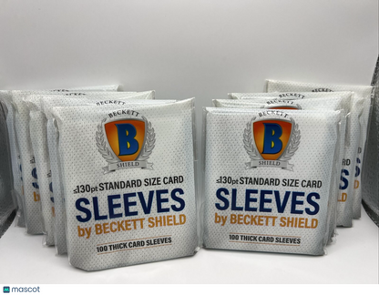 Beckett Shield Soft Card THICK Sleeves 10 Packs of 100 Sleeves for 130pt Cards