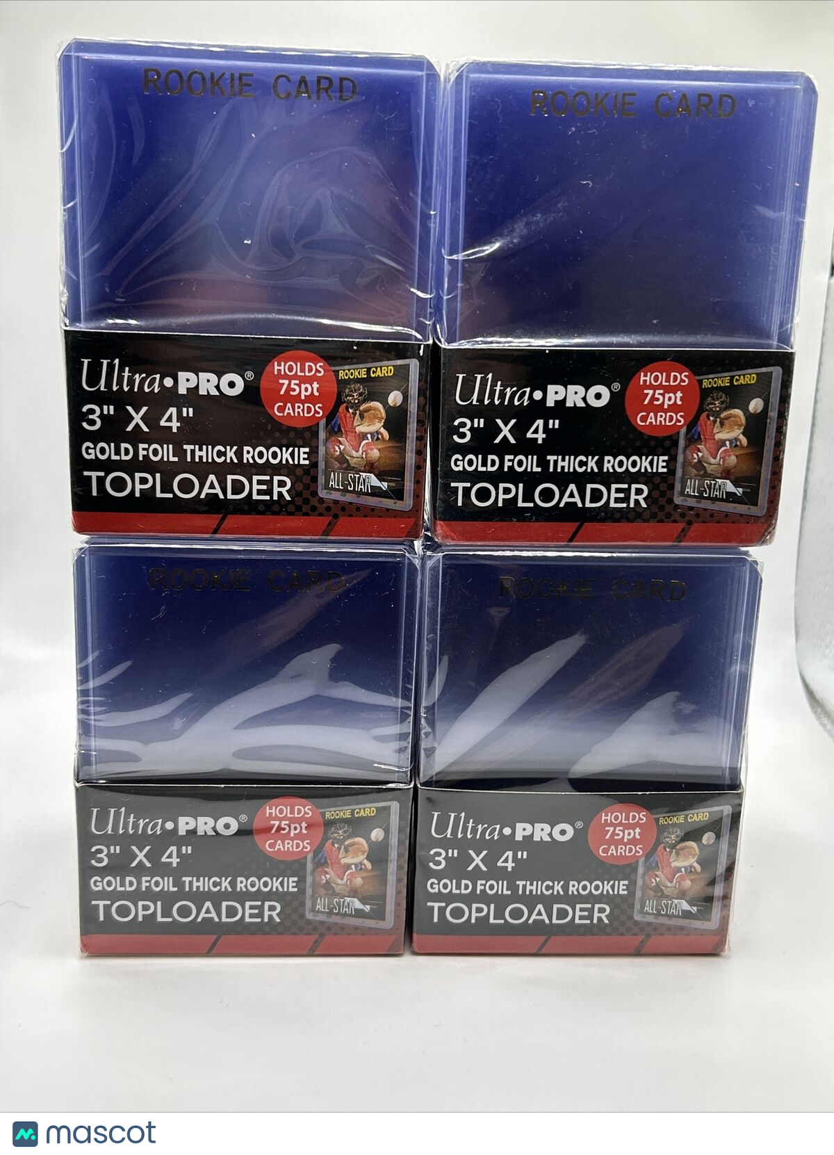 Ultra Pro 3X4 Gold Rookie 75pt Toploaders 4 Packs of 25 for Thick Sized Cards