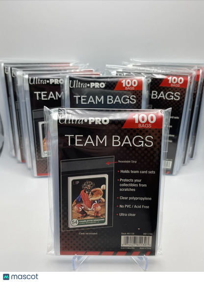 Ultra Pro Resealable Team Bags 10 Packs of 100 Team Bags, 1000 Total