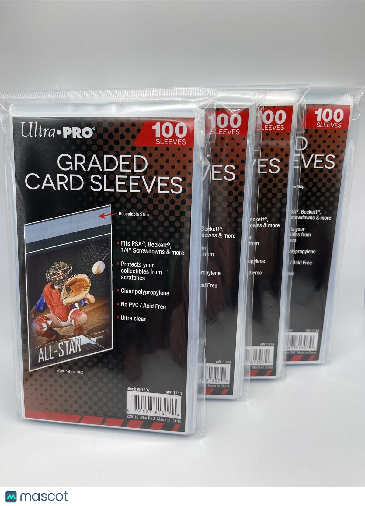 Ultra Pro GRADED Card Sleeves 4 Packs of 100, 400 Total