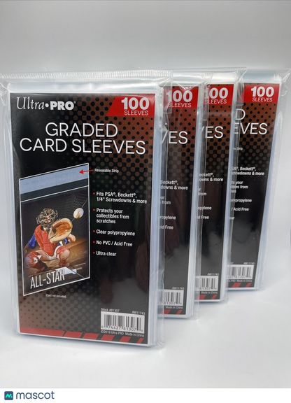 Ultra Pro GRADED Card Sleeves 4 Packs of 100, 400 Total