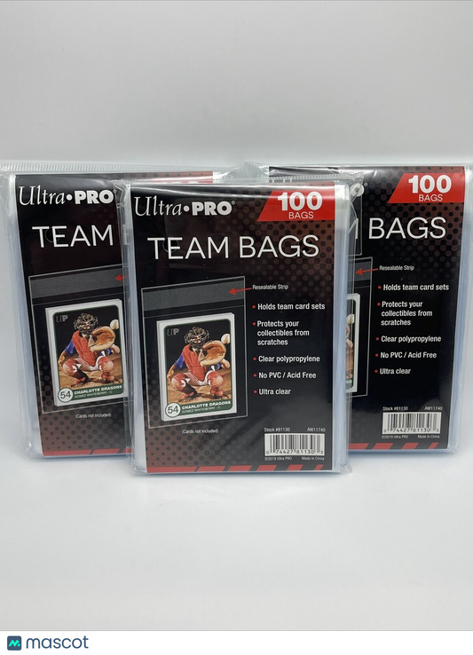 Ultra Pro Resealable Team Bags 3 Packs of 100 Team Bags, 300 Total