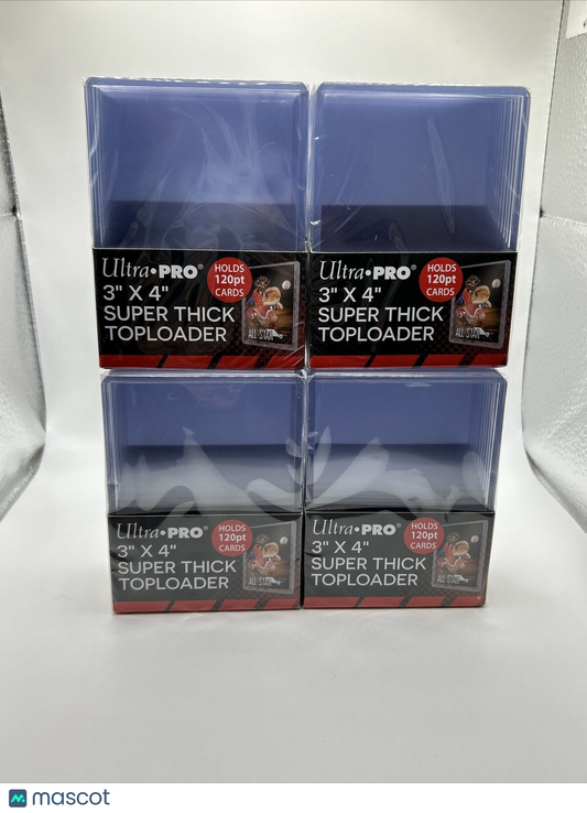 Ultra Pro 3X4 Super Thick Toploaders 120pt Point 4 Packs of 10 for Thick Cards