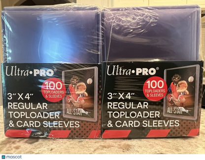 Ultra Pro 3X4 Regular Toploaders 35pt Point Package of 200 WITH Card Sleeves