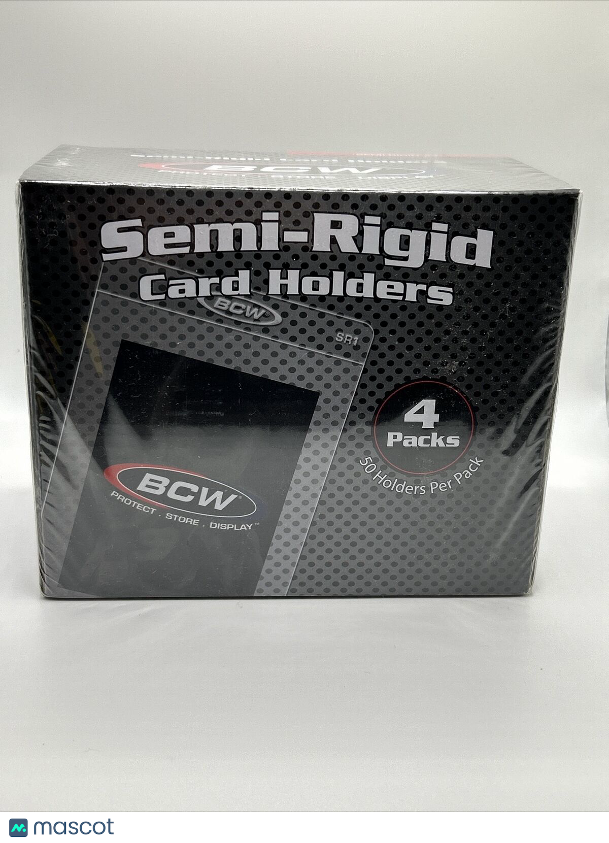 BCW Semi-Rigid Card Holders #1 Box with 4 Packs of 50 Sleeves, 200 Total