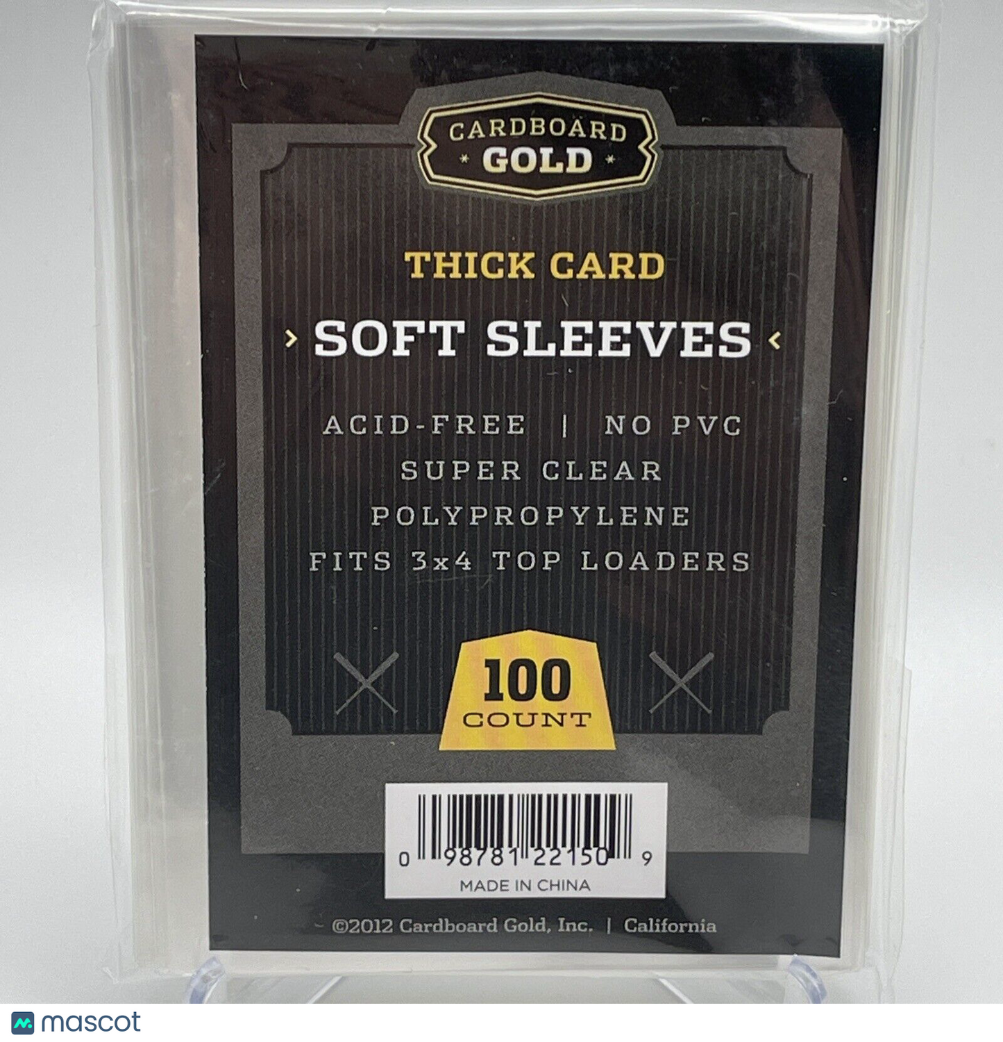 Cardboard Gold Penny Card Soft THICK Sleeves 1 Pack of 100 for Thick Sized Cards