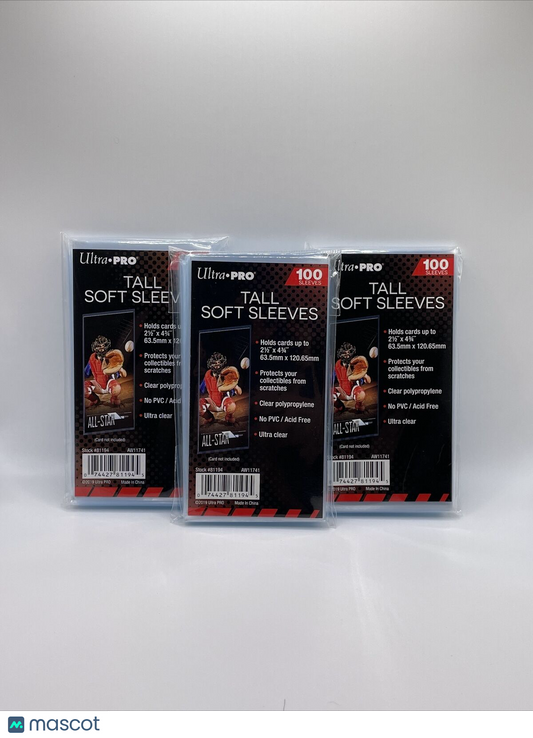 Ultra Pro TALL Penny Card Sleeves 3 Packs of 100 (300) for cards up to 2.5X4.75