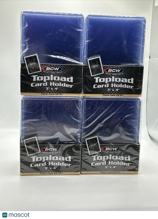 BCW 3X4 Thick Card Toploaders 4 Packs of 25 per pack for up to 59pt Point Cards