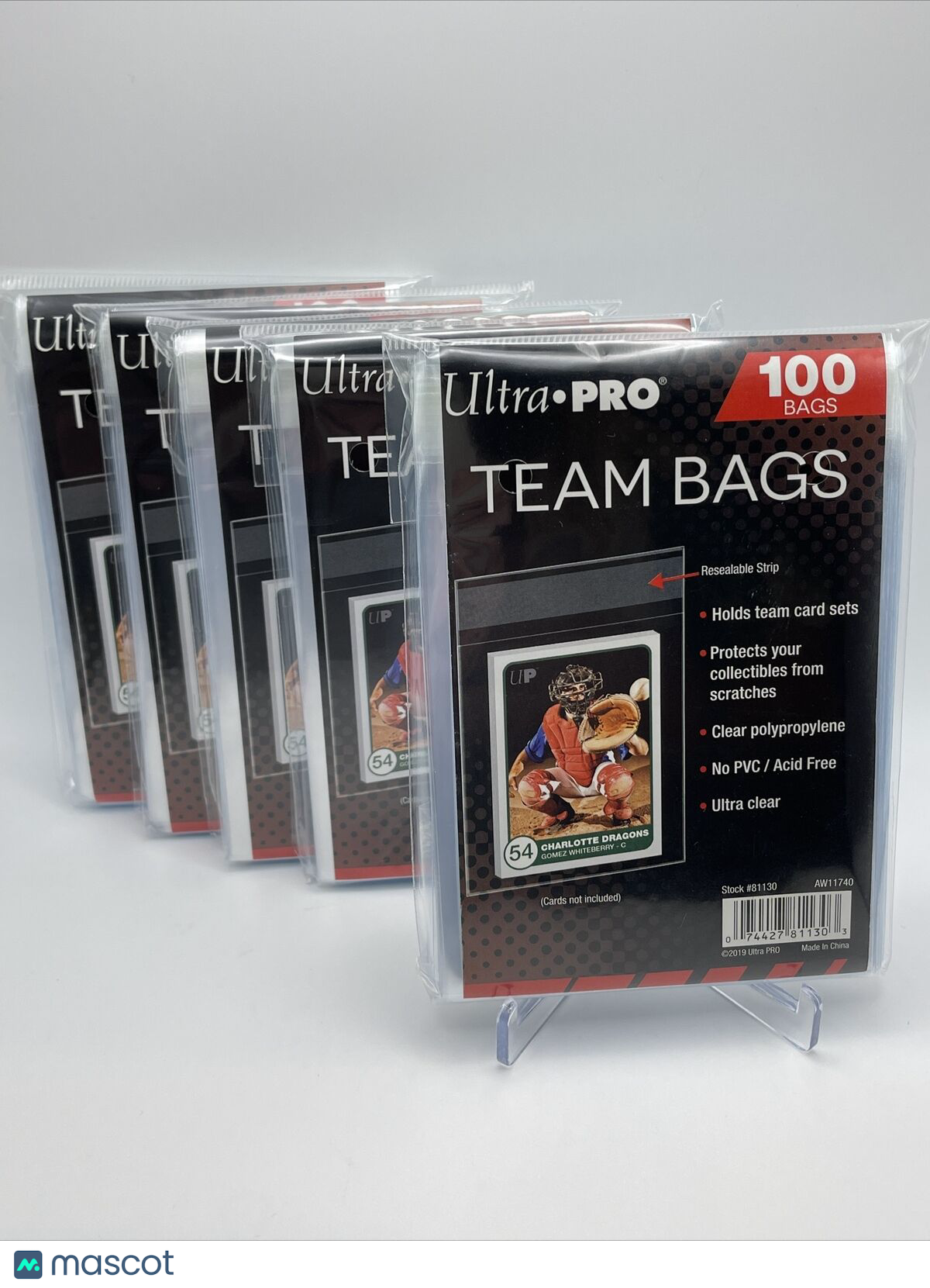 Ultra Pro Resealable Team Bags 5 Packs of 100 Team Bags, 500 Total