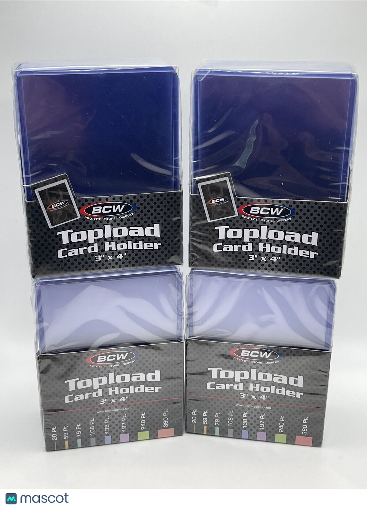 BCW 3X4 Toploaders Regular 35pt Point 4 Packs of 25, 100 Total