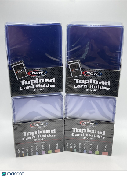 BCW 3X4 Toploaders Regular 35pt Point 4 Packs of 25, 100 Total