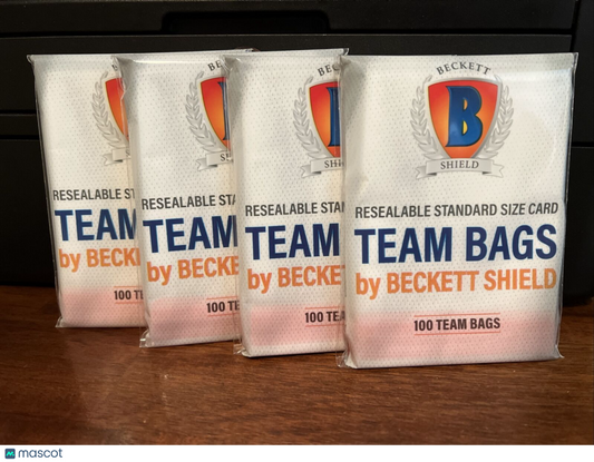 Beckett Shield Team Bags Resealable Sleeves 4 Packs of 100 - 400 Total